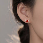 925 Sterling Silver Deer Stud Earrings