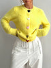 Heart Button Fuzzy Cardigan
