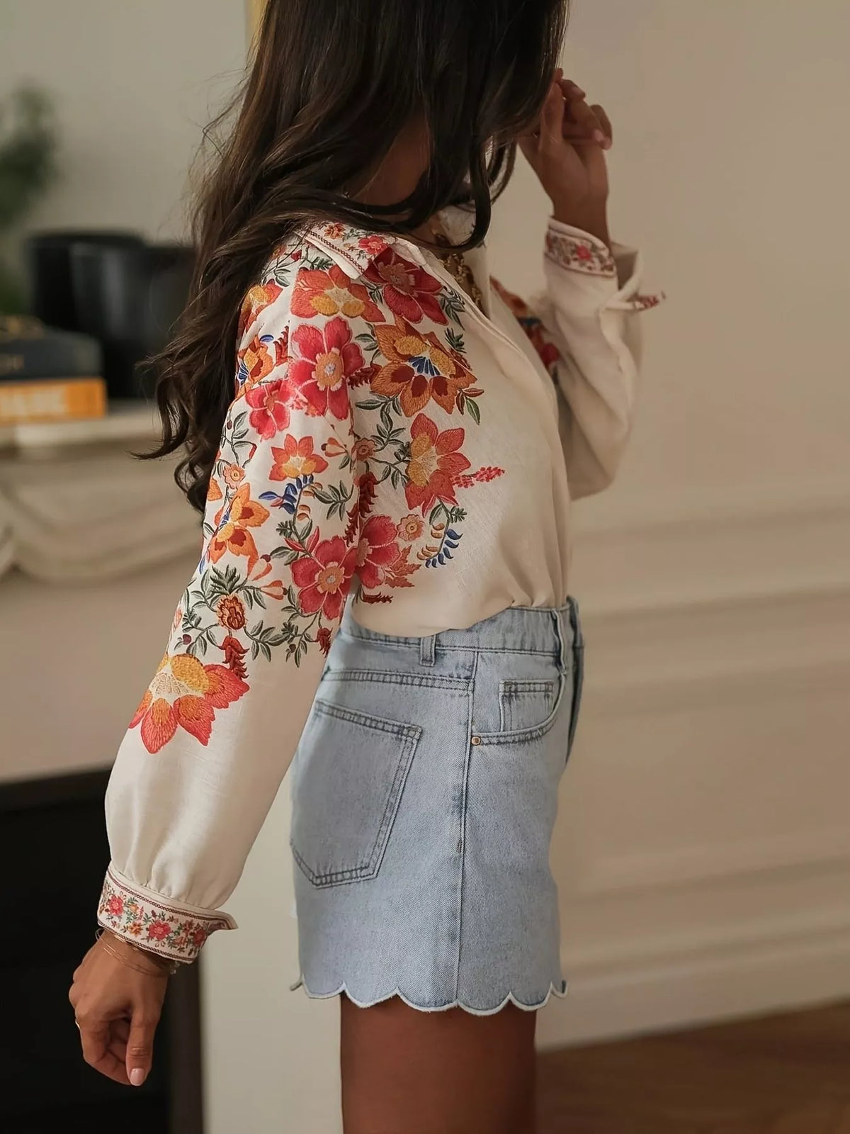 Floral Print Button Up Shirt