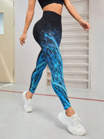 Seamless Printed High Waist Active Leggings - Ladyez