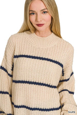 Zenana Oversize Striped Sweater