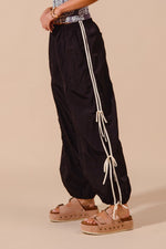 SO ME Loose Fit Jogger Pants With Double Lined Side Detail