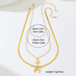 2 Piece 18K Gold-Plated Moon & Star Necklace