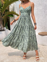 Tie Back Tiered Midi Cami Dress