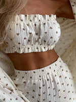 Heart Print Three-Piece Lounge Set