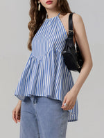 Striped Halter Neck Cami