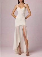 Sweetheart Neck Slit Maxi Dress