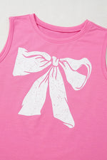 Bow Print Boxy Fit Tank Top
