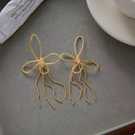 18K Gold-Plated Tassel Bow Earrings