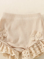 Children's Eyelet Smocked Tank Top and Ruffled Bloomers Set