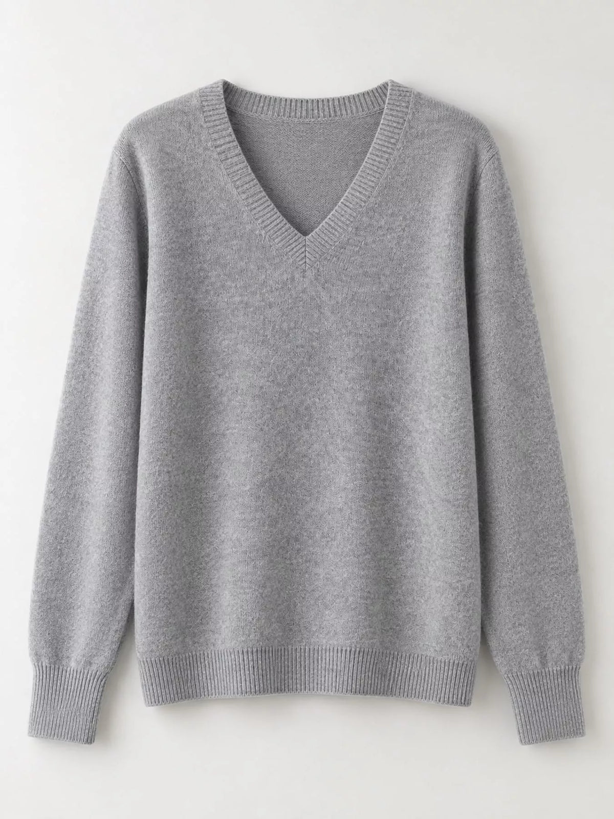 V-Neck Solid Color Sweater