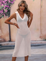 Openwork Johnny Collar Cover Up Dress - Ladyez
