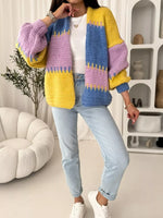 Color Block Open Front Cardigan