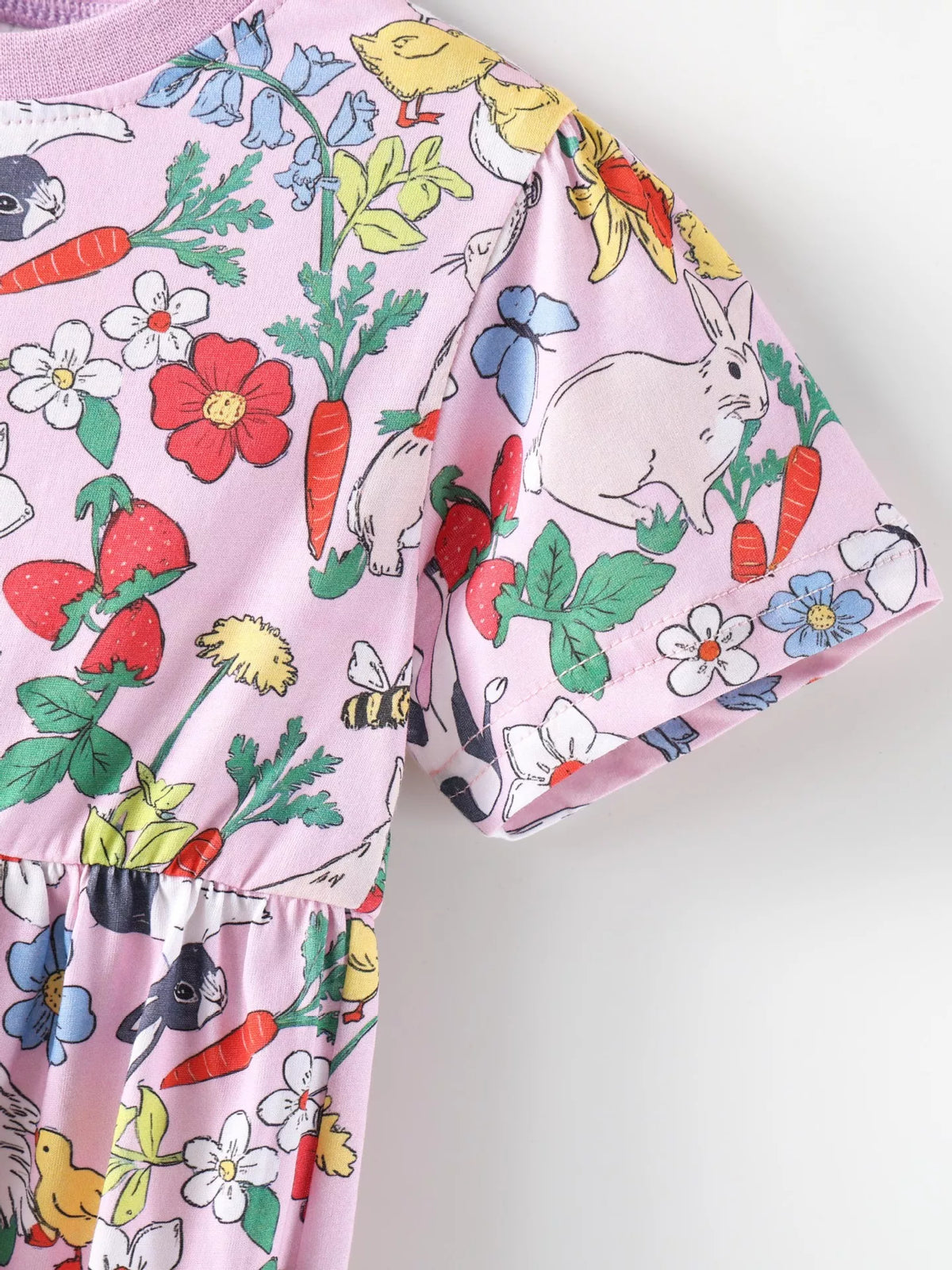 Children's Printed Round Neck Dress