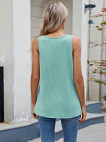 O-Ring Detail Wide Strap Tank - Ladyez