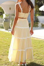 Contrast Trim Cami and Maxi Skirt Set - Ladyez