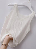Plus Size Ribbed Knit Scoop Neck Tank Top