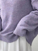 Full Size Cozy Knit Round Neck Oversized Sweater Plus Size