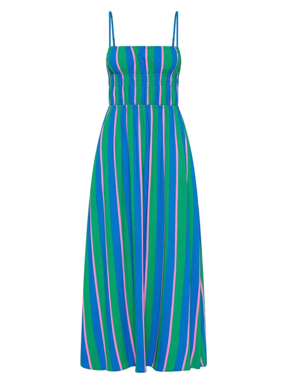 Striped Spaghetti Strap Summer Maxi Dress - Ladyez