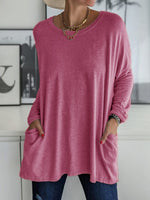 Full Size Round Neck Long Sleeve T-Shirt - Ladyez