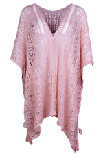 Angel Wings Cutout V-Neck Cover-Up with Tassel - Ladyez