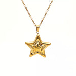 Stainless Steel Zircon Star Necklace