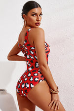 Full Size Tie-Dye Crisscross Back One-Piece Swimsuit - Ladyez