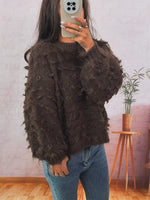 Chunky Round Neck Long Sleeve Sweater
