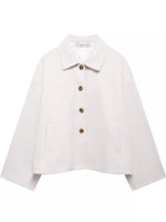 Button-Up Dropped Shoulder Outerwear