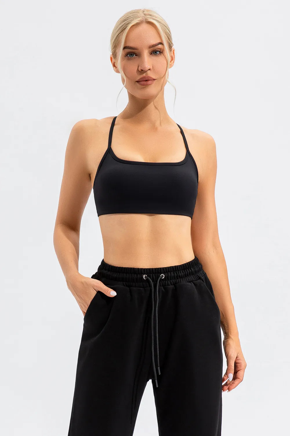 Crisscross Spaghetti Strap Active Cami - Ladyez