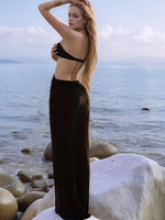Backless Halter Neck Cover-Up Dress - Ladyez