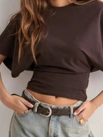 Batwing Sleeve Fitted Waist T-Shirt