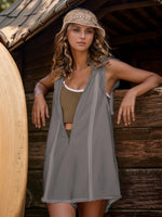Half Zipped Hooded Sleeveless Romper