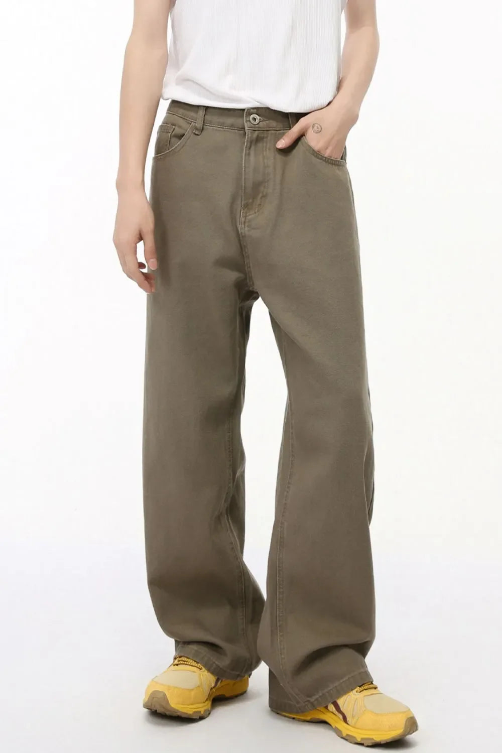 Straight-Leg Jeans with Back Elasticated Waistband