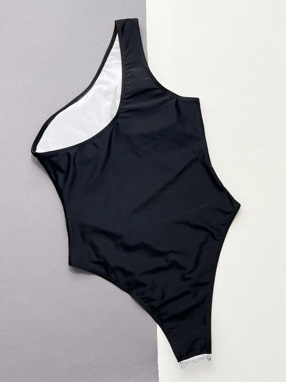 Contrast Panel One-Piece Swimsuit - Ladyez