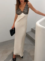 Lace Trimmed Adjustable Strap Midi Dress
