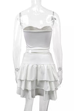 Tube Top and Ruffle Layered Skirt Set