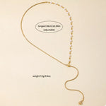 18K Gold-Plated Chain Y-Drop Necklace with Synthetic Pearl Accent