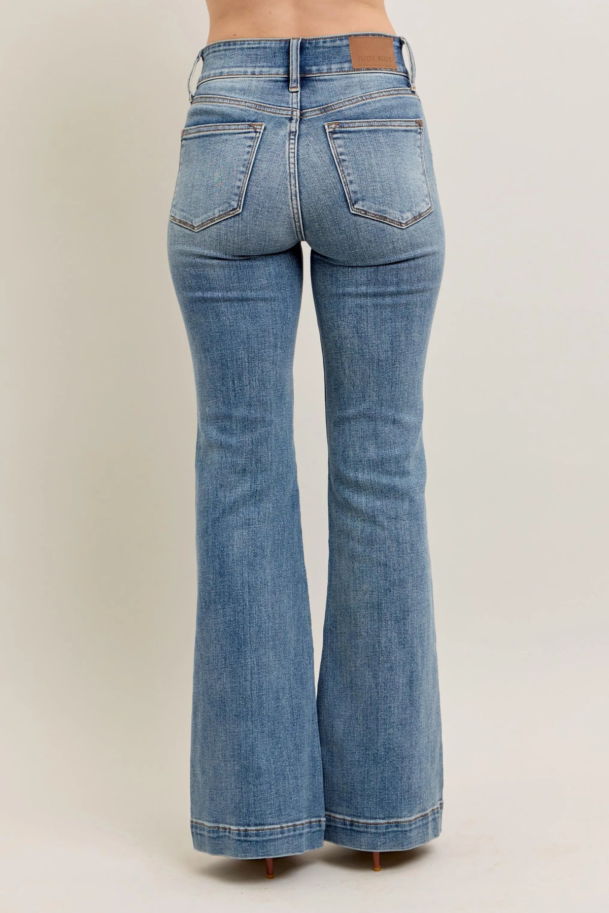Judy Blue Full Size High-Waist Flare Denim Jeans with Front Seam Detail Plus Size - Ladyez