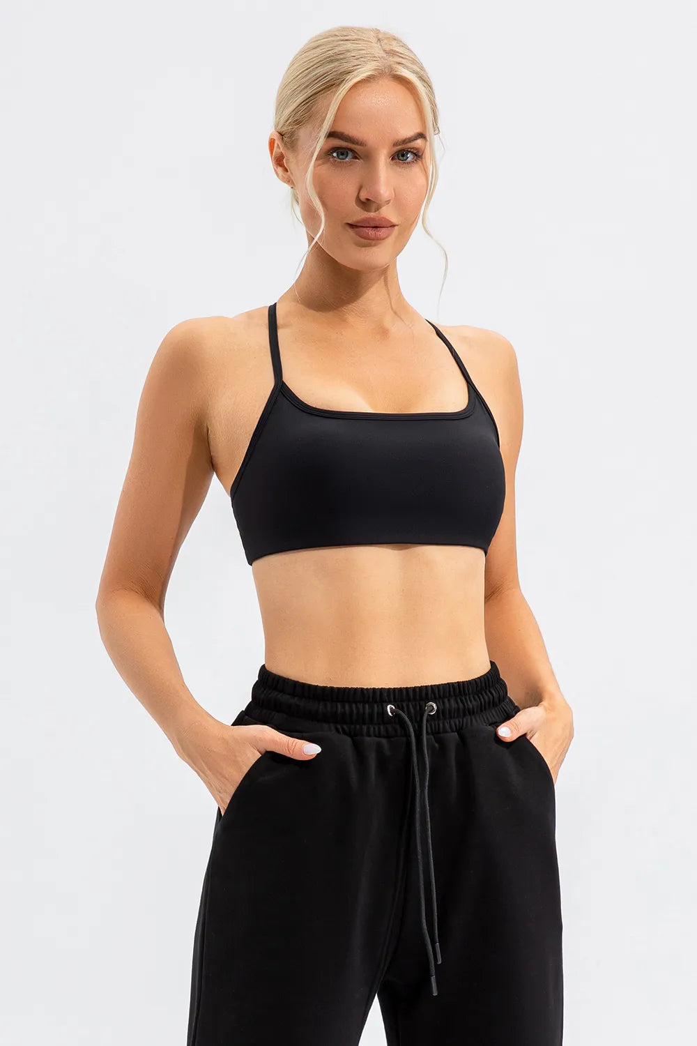 Crisscross Spaghetti Strap Active Cami - Ladyez