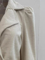 Texture Knit Double-Breasted Blazer