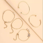 5 Piece 18K Gold-Plated Butterfly Bracelet
