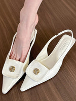 Slingback Kitten Heel Pumps - Ladyez