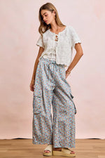 BiBi Front Bow Tie Detail Pointelle Knit Top