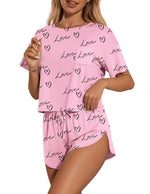 Printed Round Neck Tee and Shorts Set