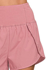 Zenana High Waisted Zippered Back Pocket Running Shorts - Ladyez