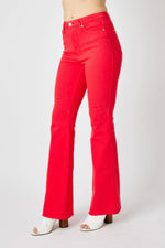 Judy Blue Full Size Hw Tummy Control Garment Dyed Flare Jeans Plus Size - Ladyez
