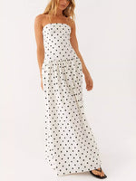 Ruched Printed Tube Maxi Dress