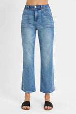 RISEN Full Size High Waisted Bootcut Cropped Jeans Plus Size - Ladyez