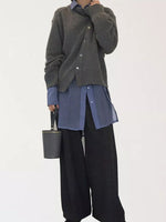 Asymmetric Button-Down Sweater